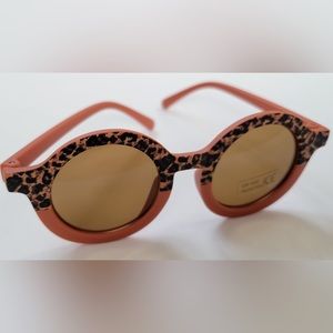 Burnt Orange Leopard Print Kids Sunglasses